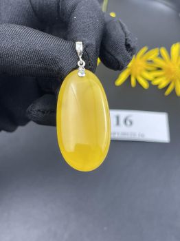 Mặt Hổ Phách oval nguyên khối MHP120122-16