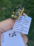 Nhẫn đá Hổ Phách màu rêu mặt chữ nhật NHP120122-25