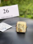 Nhẫn đá Hổ Phách Nga bọc bạc mạ vàng NHP120122-26