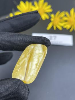 Đá Hổ Phách Nga hình chữ nhật nguyên khối vân trắng sữa MHP120122-27