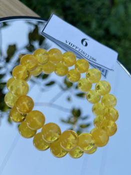 Vòng Hổ Phách Nga vàng bơ chất lượng cao VHP220222-06