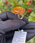 Nhẫn Hổ Phách vàng cam bọc bạc 925 mạ vàng NHP250322-12