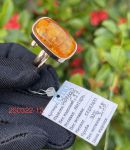 Nhẫn Hổ Phách vàng cam bọc bạc 925 mạ vàng NHP250322-12
