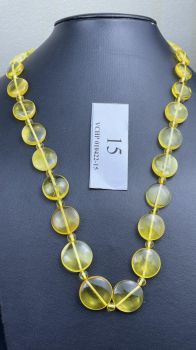 Vòng cổ hổ phách hạt đĩa đẹp, độc VCHP 010422-15