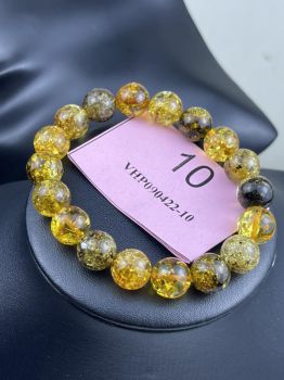 Vòng hổ phách Nga Baltic tự nhiên nguyên khối size hạt chuẩn cho người sành VHP090422-10