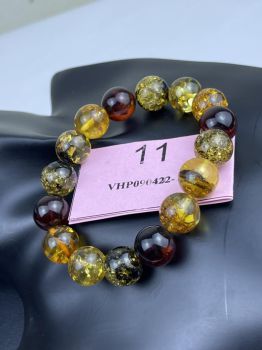 Trang sức vòng hổ phách Baltic Nga tự nhiên nguyên khối sang trọng quý phái VHP090422-11