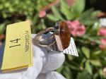 Nhẫn hổ phách nam, nữ bọc bạc 925 mạ vàng NHP210522-14
