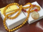 Vòng Hổ Phách màu đỏ mix vàng mỡ gà siêu đẹp VCHP180522-14