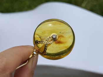 Mặt đồng điếu hổ phách MHP140422-12