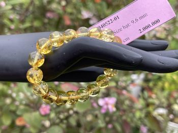 Vòng tay hổ phách màu vàng chanh VHP040522-01