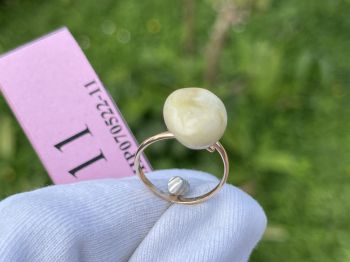 Nhẫn hổ phách NHP070522-11 - Sở Hữu Ngay Nhẫn Hổ Phách Baltic Tự Nhiên Bạc Mạ Vàng 925 Đẳng Cấp