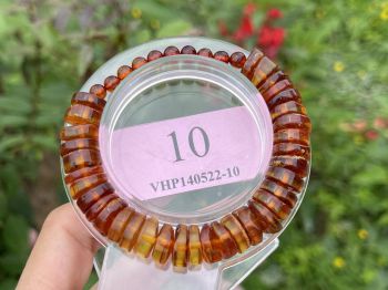 Vòng tay hổ phách VHP140522-10 dáng cúc áo