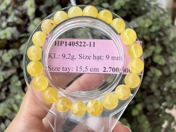 Vòng tay hổ phách Baltic tự nhiên vàng bơ VHP140522-11