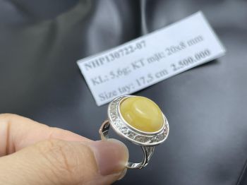 Nhẫn đá hổ phách NHP130722-07