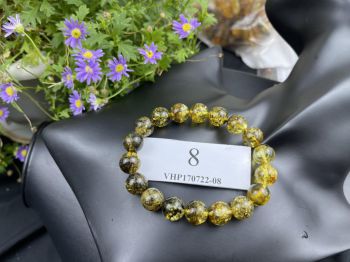 Vòng đeo tay hổ phách màu rêu VHP170722-08