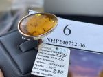 Nhẫn hổ phách Nga tự nhiên màu vàng cam đẹp NHP240722-06