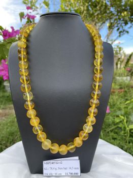 Vòng cổ hổ phách Baltic tự nhiên VCHP240722-12