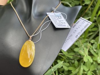 Mặt dây chuyền hổ phách Nga Baltic siêu đẹp lên nước chuyển màu MHP310722-05