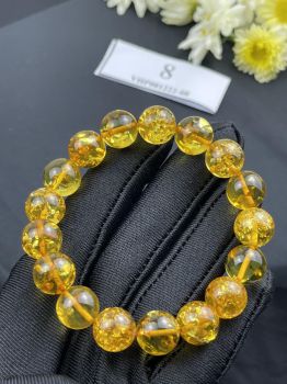 Vòng Tay Hổ Phách Vàng Nhiều Tinh Thể VHP081222-08 – Vẻ Đẹp Tự Nhiên, Sang Trọng Và Quyến Rũ