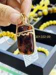 Huyết phách bọc bạc 925 mạ vàng có triện 925 trên thân móc MHP301222-09