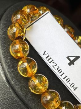 Vòng tay Hổ Phách Nga vàng cam phong thủy hổ phách Nga Baltic nguyên khối tự nhiên may mắn thịnh vượng VHP230110-04