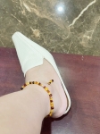 Vòng hổ phách lắc chân mix nhiều màu