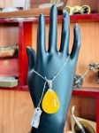 Mặt Hổ Phách vàng bơ siêu đẹp 120322-01 8,8g; 33x23x17