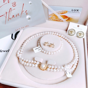 Ngọc Trai Đôi Mix Mặt Vuông Độc Đáo – Full Box, Thẻ Chứng Nhận, Quà Tặng Hoa Tai