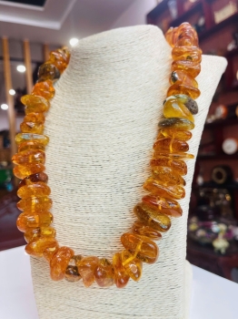 Vòng Cổ Hổ Phách VCHP230110-16 To Khổng Lồ – Đá Thô Tự Nhiên, Mạnh Mẽ Và Độc Bản