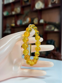 Vòng hổ phách vàng bơ trong suốt chất lượng cao VHP301222-04